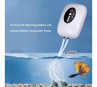 Aquarium Air Pump USB Rechargeable Oxygen Pump Fish Tank Bubbler Quiet Operation Durable Portable Automatic Start-up Ideal Indoor Outdoor Use For Fish Tank (4800mAh)