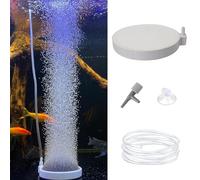 Aquarium Air Stone, Aquarium Ultra-High Dissolved Oxygen Diffuser Bubbler, Aquarium Nano Air Stone, Aquarium Aerator Round Oxygen Bubble Diffuser Air Stone for Aquarium, with Suction Cup and Hose