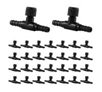 Aquarium Air Valve, 30 Pieces T-Shape PVC Fish Tank Airline Regulator, Airflow Control Valve for Aquatic Systems, Easy Installation Aquarium Accessory for Oxygen Adjustment in Apartment