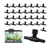 Aquarium Air Valve - T Shape PVC Fish Tank Air Control Valve | 30 Pieces Aquarium Regulating Valves, Easy Installation Aquariums Accessory, Airline Regulator for Apartment Dormitory