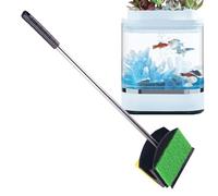 Aquarium Algae Scraper - Double-Sided Sponge for | Aquarium Cleaning Brush | Stainless Steel Handle, Soft Sponge, Strong Absorption, Safe for Glass, Seawater