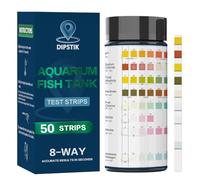 Aquarium Ammonia Test Strips, 8-Way Aquarium Test Kit for Freshwater Saltwater,50 Strips Fish Tank Pond Test Strips,Test Nitrate, Nitrite, Chlorine,Hardness,Alkalinity, Carbonate, Ph