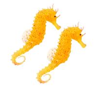 Aquarium Artificia Ornament Sea Horse Deco Glowing Effect Animal Landscaping Aquarium Fish Tank Accessories 2 Pcs Yellow Fashion Processed