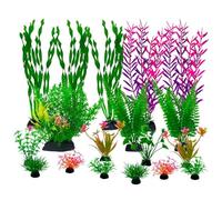 Aquarium Artificial Plants Set - Plastic Underwater Decor For Fish Decoration Accessories Aquatic Tanks, tank turtle betta And plant accessories turtle decor plastic aquatic Separators And tal