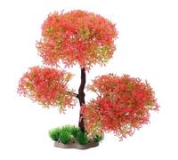 Aquarium Artificial Tree Sinking Underwater Plant Resin Bonsai Ornament Fish Decor Micro Landscape Accessory Suitable for Aquatic Pet Fish, Pink
