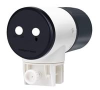 Aquarium Auto Feeder - White, Digital Programmable, Precision Food Dispenser, 3-Speed Rotating Drum, Fish Vacation Feeder, Adjustable Portions, Battery Operated | Powders, Pellets, Tropical Fi