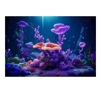 Aquarium Background Colorful Tropical Coral Reef Hard Corals Exotic Fish Terrarium Backdrop Sunlight Rays Tropical Style Landscape Tank Background Under Sea World Tank Wallpaper Vinyl 30x18in