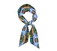 Aquarium Background Fish Tank Print Head Scarf Hair Neck Scarves For Women Purse Bag Scarfs,Lightweight Fashion Silk Satin Head Scarves