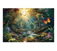 Aquarium Background Jungle Forest Winding Rivers Colorful Birds Full Harmony Nature Landscape Terrarium Background Butterfly Birds In Forest Tranquil Stream Theme Aquarium Backdrop Vinyl 24x16in