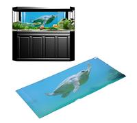 Aquarium Background Poster Sticker, Sea Tortoise Swimming Theme Fish Tank Decoration Self Wallpaper Sticker Reptile Water Plants Landscape Painting Underwater Decor PVC Adhesive (61*30CM)