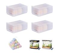 Aquarium Bio Filter Media Module: 4-Box Filtration Materials for Purify Water Quality Eliminate Odors - URUQ Fish Tank Filter Replacement