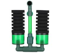 Aquarium BioChemical Double Sponge Cleaner Filter for Fish Tank, QS100A S with Container, Submersible Foam Filter - Ultra Quiet Design, Biological Filtration, Freshwater and (QS-100A Size S with