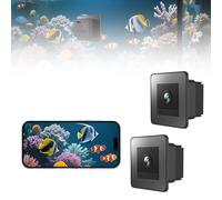 Aquarium Camera, 2K HD Aquarium & Terrarium WiFi Pet Camera, 140° Wide-Angle Anti-Glare & Anti-Reflection, AI-Powered Detection, Recording for Fish Reptiles Window Security Monitoring (2pcs)