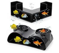 Aquarium Cave, 2 Pieces Double-Entry 360° Vision Underground Cave for Aquarium - for Betta, Corydoras, Catfish, Kuhli Loach, Freshwater Saltwater, Underground