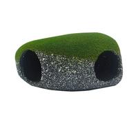 Aquarium Cave - 7-Inch Natural Rock Shelter | Resin Shrimp Hideaway - Realistic Resin Breeding Spot with Ďual Holes Provides a Safe Habitat, Perfect for Freshwatеr or Saltwater Tanks