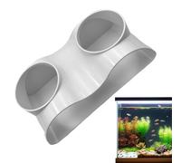 Aquarium Cave Decor - Fish Tank Tunnel with Double Hole Design, Natural Curved Rock | Underwater Shelter underground for Shrimp Crab Betta, Substrate Corner Ornament for Aquatic Pets