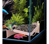 Aquarium Cave Hideout with Viewing Window - Corner Fish Tank Tunnel for Pleco, Cory Catfish, Kuhli Loach, Shrimp, Betta - 2-Hole Plastic Bottom Dweller Shelter - Fish Hiding Spot Decor (5"x5"x2")