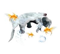Aquarium Cave, Tunnel Cave for Aquarium, 3D Printed Natural Curve Under Gravel Tunnel Caves, Fish Tank Decor, Breeding Shelter Landscape Decoration for Betta Cory Small Cichlid Guppy Reptile