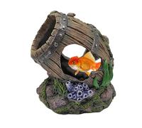 Aquarium Caves For Fish Betta Fish Cave Hide Fish Shelter Decor Resin Shrimp Hide Betta Decor Shrimp Tank Cave Accessories Fish Cave Ornament Retro Aquarium Decor Wine Barrel Aquarium Hide
