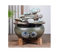 Aquarium Chinese Style Ceramic Goldfish Bowl Home Circulation Flow Water Fountain Small Fish Bowl Office Living Room Ornamental Fish Culture Tank Fish Tank Deco,A-41CM