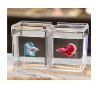 Aquarium,Classic Aquarium Fish Tank, Aquarium Starter Kits, Square Double Grid Small Aquarium Fish Tank with Two Isolation Panels for Bettas, Shrimp, Goldfish