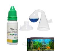 Aquarium CO2 Monitor - Drop Checker Kit with Indicator Solution for Fish Tank | Precise CO2 Tester for Planted Aquarium, CO2 Diffuser System Tool, Tank CO2 Monitoring for Aquatic Plant Growth