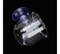 Aquarium Cone Red Feeder, Acrylic, Fish Food Small Crystal Glass Plant Feeding Cup Automatic Feeders Feeding, Suction Cups Feeder for (Large Size)