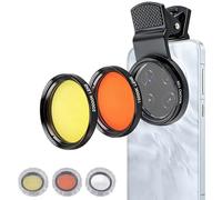 Aquarium Coral Lens Filter Kits for Phone, Fish Bowl Camera Lens Attachments HD Clip on Lens Filter Set View Lens Seawater Fish Tank Coral Cylinder Underwater Photography Lens Kit with Macro Filter