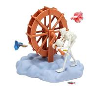 Aquarium Decor - Artificial Rotating Water Wheel Skeleton Figurines | Fish Aquarium Decor,for Water Betta Turtle Reptile Shrimp Snake Gecko Bearded Dragon
