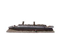 Relaxdays Titanic Aquarium Decoration, Polyresin, HxWxD: 9 x 38.5 x 5 cm, for freshwater & saltwater, colourful