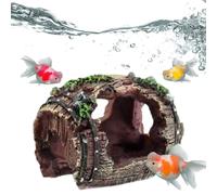 Aquarium Decoration - Broken Barrel Design Resin Decorative Ornament - Artificial Aquarium Decoration for Small Animals such as Betta Turtle Jellyfish Reptiles Freshwater and - Suitable for Small Pets
