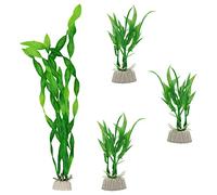 Aquarium Decoration Plants, 4pcs Artificial Plastic Plants, Resin Fish Tank Ornament Plant Decoration, Green Aquarium Plants, Vivid Simulation Fish Tank Decorations, Lifelike Fake Aquatic Plants