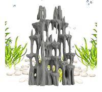 Aquarium Decoration Set Natural Terrarium Ornaments Multilayer Reptile Tank Decoration with Stones Plant Accessories for Amphibians Climbing Habitat Spider Shrimp Leopard Gecko Snake