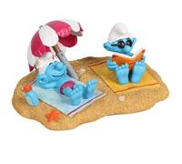 Aquarium decoration smurfs beach sandcastle Aqua Della