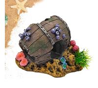 Aquarium Decoration with Shrimp Cave Shelter, Fish Aquarium Cave, Resin Fish House, Fish Tank Cave | Wine Barrel Skin Landscape, Aquarium Cave