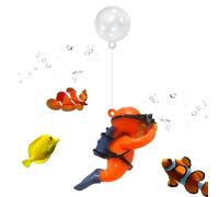 Aquarium Decorations Little Diver,Fish Tank Decoration Cartoon Fish Floating Hanging Fat Diver Display Floating Device Fish Tank Aquarium Accessories