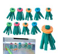 Aquarium Egg Laying Mop Decorations - 3.94 Inch Aquarium Breeding Mop 10 Pieces | Reusable Floating Cleaning Tool With Foam Ring For Snail