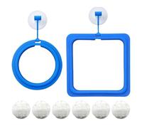 Aquarium Feeding Ring | 2X Floating Food Feeders with 6 Nitrifying Balls,Fish Feeder Rings with Suction Cups for Turtle Guppy Puffer