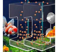 Aquarium Feeding Ring and Tray, Automatic Fish Feeder,Fish Feeding Ring with Suction Cups,Reduce Filter Blockage In The Tank,Shrimp Tank,Transparent,Clear And Visible for Fish and Shrimp (A,2PC)