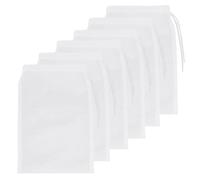 Aquarium Filter Bags, Fish Tank Media Mesh Filter Bag High Flow Fine Mesh Net with Plastic Zipper for Fish Tank Bio Balls, Pelletized Carbon (9x5Inch) White 6Pcs