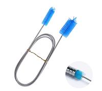 Aquarium Filter Brush, Double Ended Bristles Hose Pipe Cleaner, 155cm Stainless Steel Long Tube Cleaning Brush, Flexible Double Ended Hose Brush, Aquarium Pipe Cleaner, Fish Tank Hose Cleaner