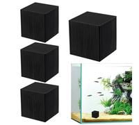 Aquarium Filter Cube - 5x5x5cm Reusable Carbon Block, High Adsorption Filter Media | Fish Tank Pond Water Clarifier Cleaner Purifier Accessory For Aquatic Environment Fresh Saltwater Trough Setup