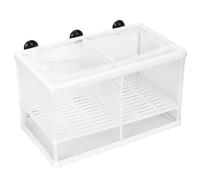 Aquarium Fish Breeder Box Isolation Hatchery Incubator, 26.2 x 15 x 15cm Plastic - Durable Suction Mount, Tool - Free Setup, Ideal for Fry Rearing (Large with partition)