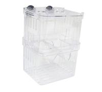 Aquarium Fish Breeder Box with Suction Cups, Double Layer Hatchery Incubator for Guppy Breeding, Betta Isolation, 3.15 x 2.76 x 4.33 inch