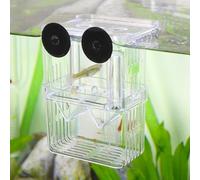 Aquarium Fish Breeding Box Transparent Acrylic - Baby Fish Separator for Tank with Adjustable Divider & Suction Cups - Ideal for Baby Shrimp Hatchery, Guppy Fry, Betta & Goldfish Isolation (8x7x11cm)