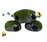 Aquarium Fish Cave, Realistic Moss Shelter - Fish Tank Cave - for Snakes, Reptiles, Shrimp, Terrariums, Freshwater and Saltwater Aquariums