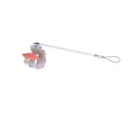 Aquarium Fish Enrichment Wand with Clear Rod and Suspended Betta Ornament, 19cm / 7.5inch Tool for Aquarium Interaction Fish Teaser Stick Ornamental Wand Enrichment Rod Suspended Ornament Display Cue