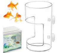 Aquarium Fish Feeder Feeding Tray with 2pcs Suction Cup, 3.93x2.36 Inch Feeding Tube Tank Divider Aquarium Breeder Box Fish Bowls Accessories for Turtle Shrimp（Round）