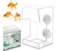 Aquarium Fish Feeder Feeding Tray with 2pcs Suction Cup, 3.93x2.36 Inch Feeding Tube Tank Divider Aquarium Breeder Box Fish Bowls Accessories for Turtle Shrimp（Square）