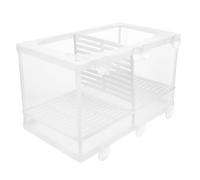 Aquarium Fish Fry Breeding Box with Divider and Mesh Separation | Portable Plastic and Nylon Nursery, Aquarium Use for Fish Fry, Improves Survival Rate, Compact Design